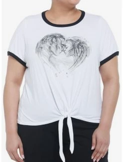 Coupon 🎁 Avatar: The Way Of Water Duo Tie-Front 👧 Girls Ringer T-Shirt Plus Size 🥰